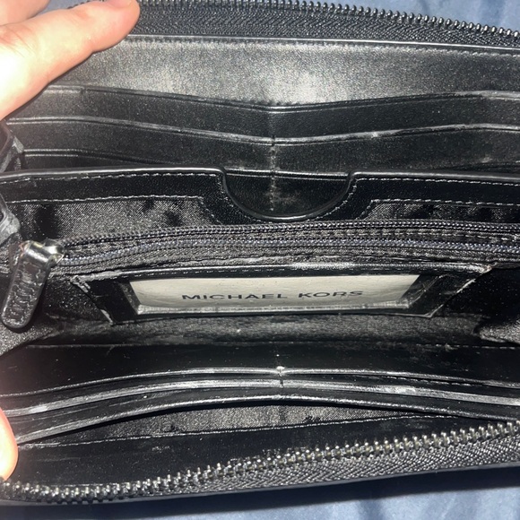 Michael Kors Black Rainbow Logo Long Zip Wallet - Picture 5 of 8